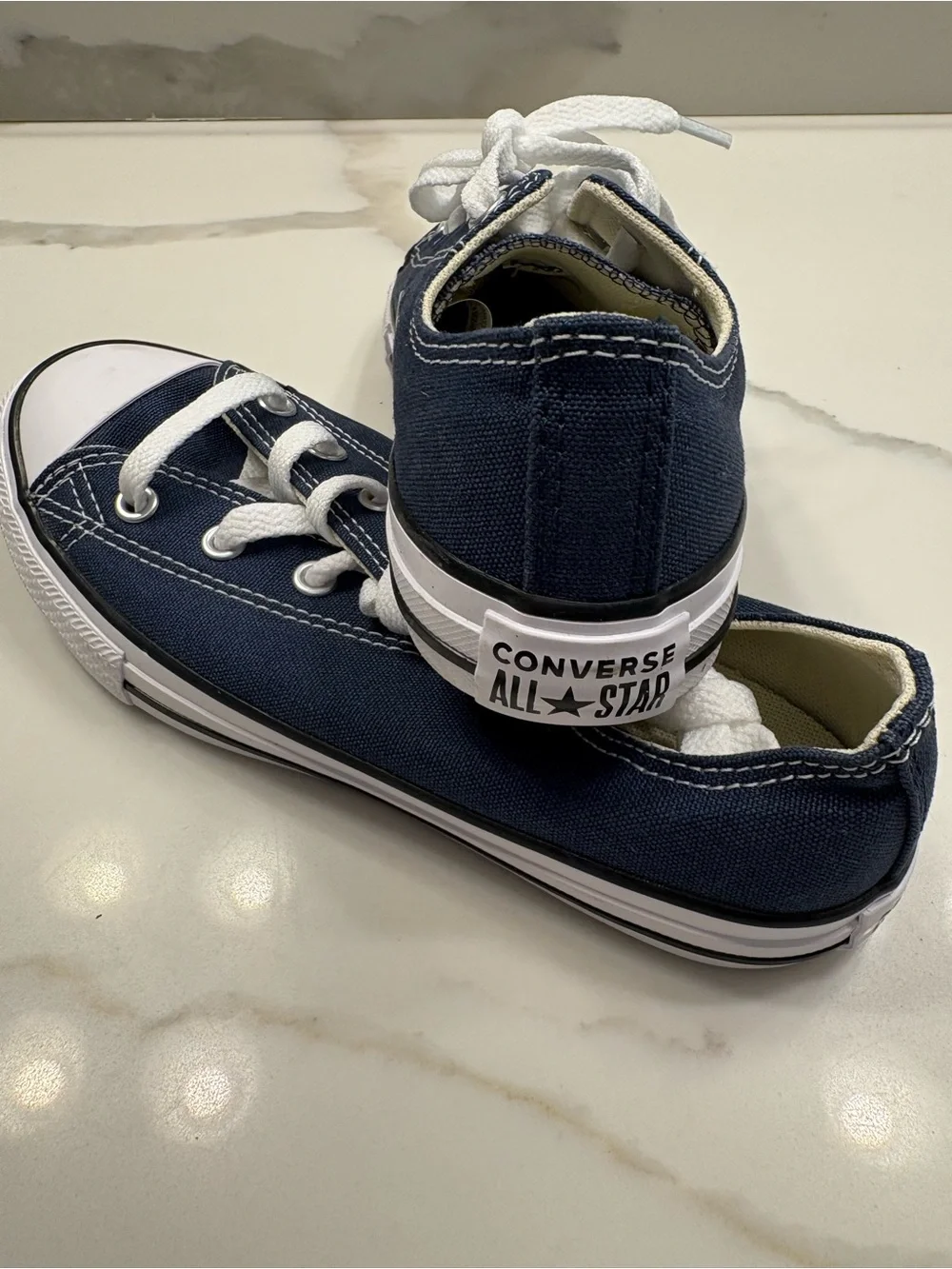 Converse Kids All Star Low Top Sneakers - Navy and White